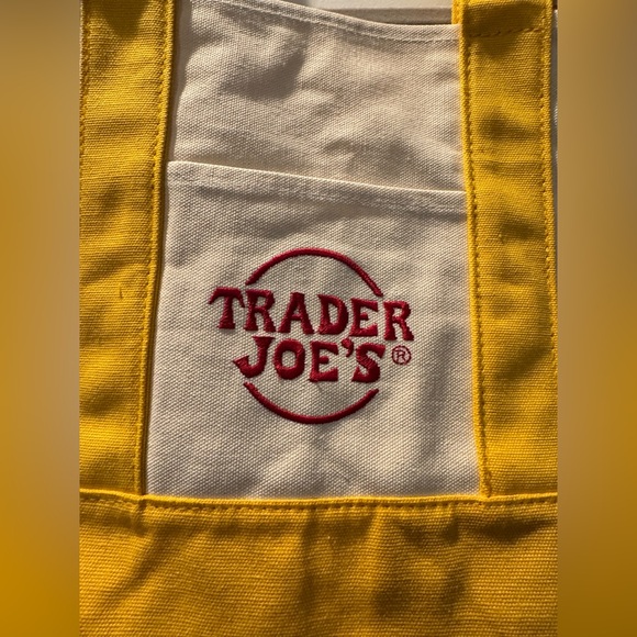 NWT! Trader Joes Mini Canvas Tote Bag Yellow - Picture 2 of 5